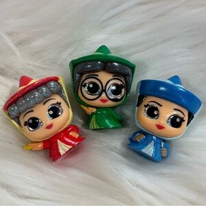 Disney Doorable Sleeping Beauty Fairies Flora, Fauna, Merryweather Exclusive Set